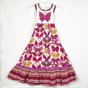 Monsoon Girls Dress Multicolor Cotton Sleeveless Size 10 Years